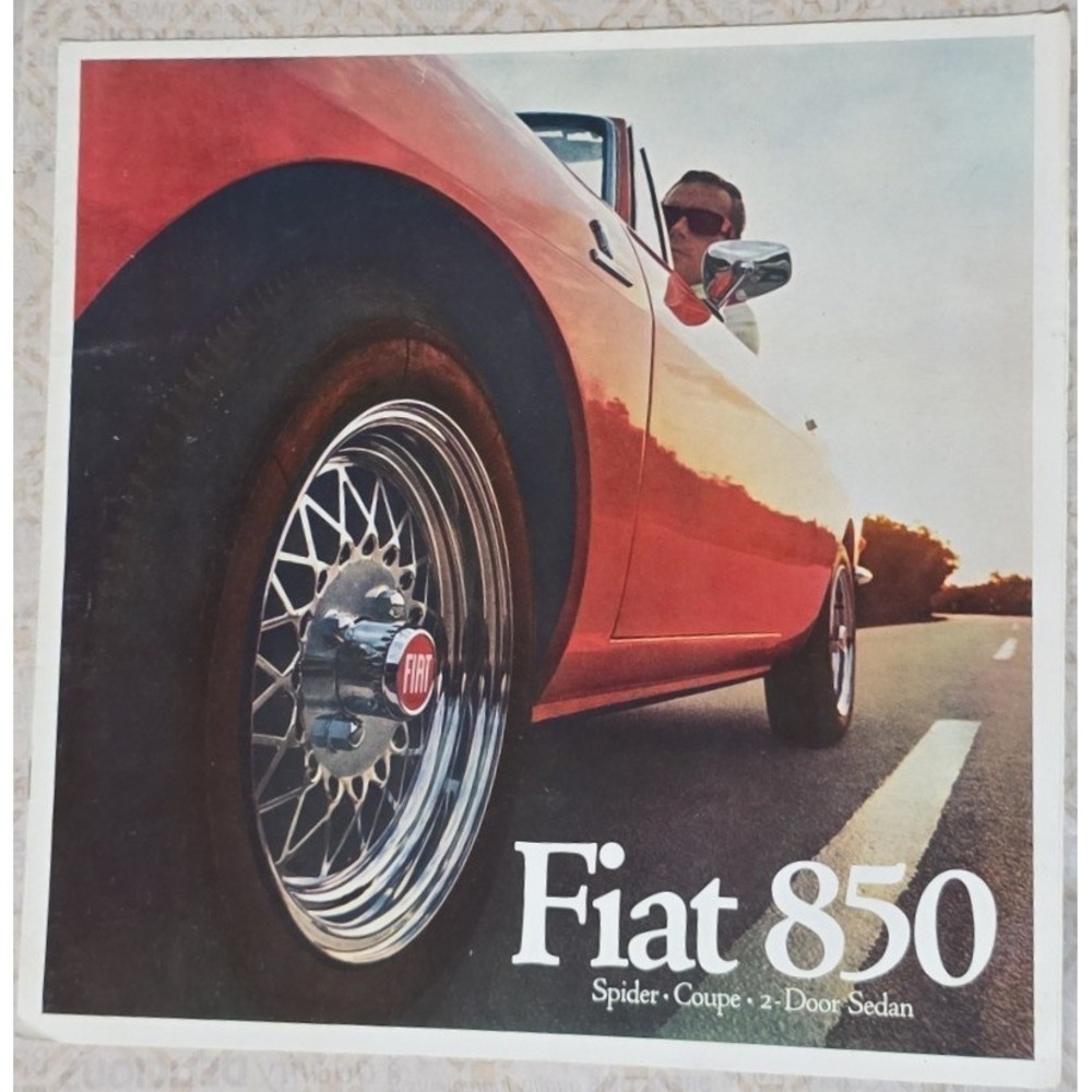 1960s Fiat 850 Spider Coupe 2 Door Sedan Original Vintage Car Brochure Catalog